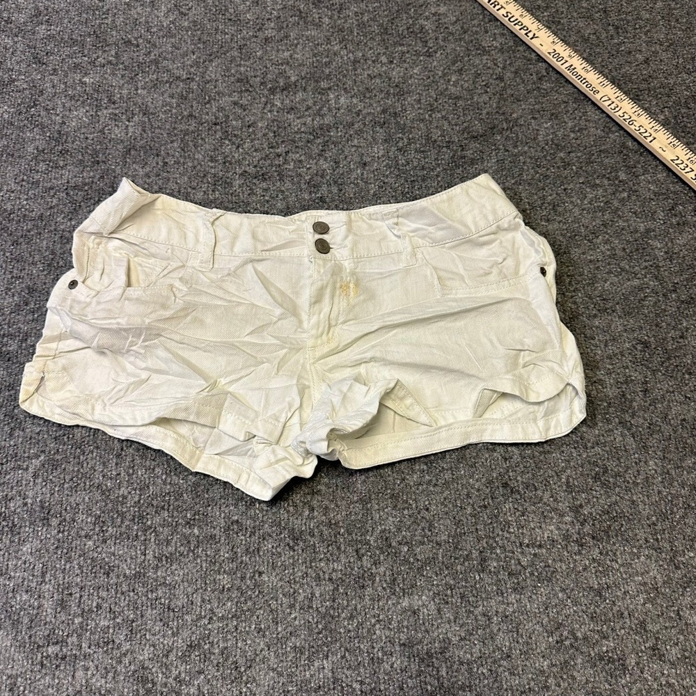 Vanilla Star Shorts Womens Size 11 White Denim Mini Low Rise Cotton Stained